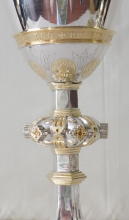 French antique solid silver gilt Gothic Chapel Set